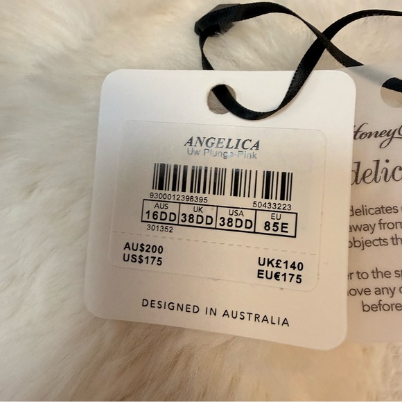 NWT Honey Birdette Angelica Plunge Pink bra 38DD/E - Picture 5 of 16